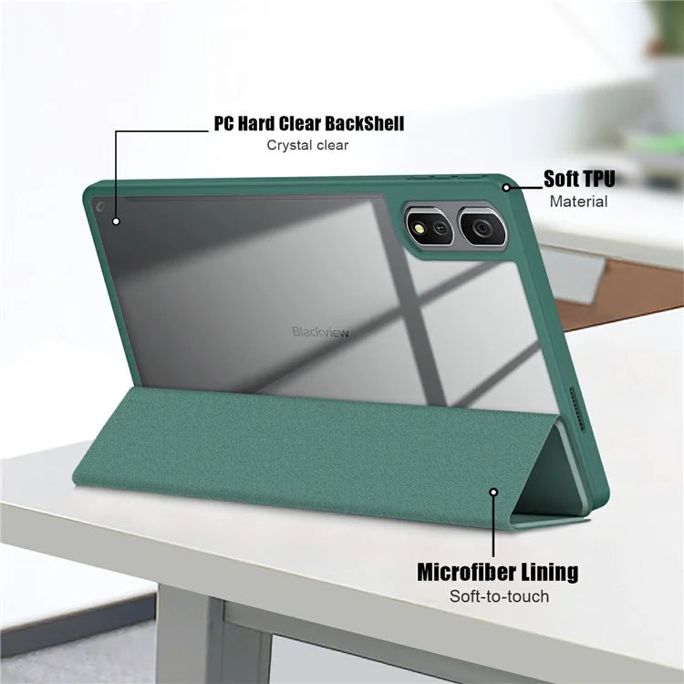For Blackview Tab 16 Pro Case Auto Sleep / Wake PU Leather Flip Tablet Cover Triple-Fold Stand