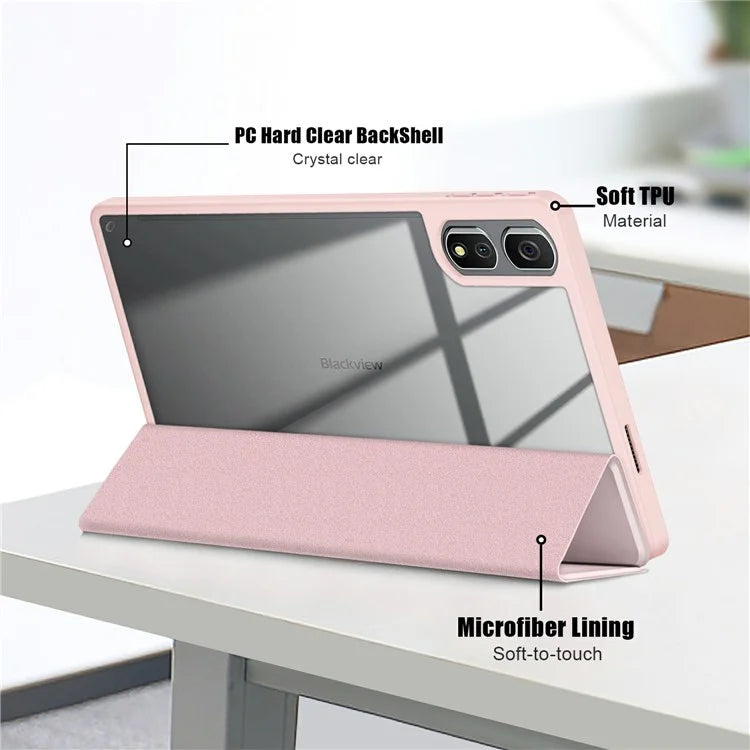 For Blackview Tab 16 Pro Case Auto Sleep / Wake PU Leather Flip Tablet Cover Triple-Fold Stand