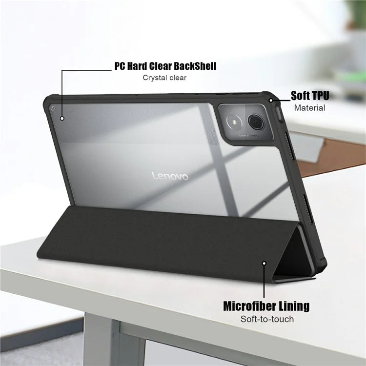 For Lenovo Tab K11 Plus TB230XC Case Auto Sleep / Wake PU Leather Flip Tablet Cover Triple-Fold Stand