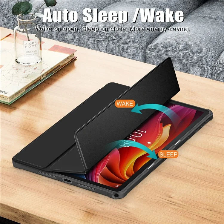 For Lenovo Tab K11 Plus TB230XC Case Auto Sleep / Wake PU Leather Flip Tablet Cover Triple-Fold Stand
