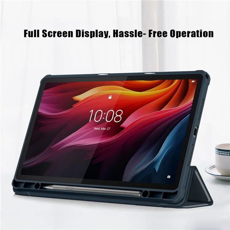 For Lenovo Tab K11 Plus TB230XC Case Auto Sleep / Wake PU Leather Flip Tablet Cover Triple-Fold Stand