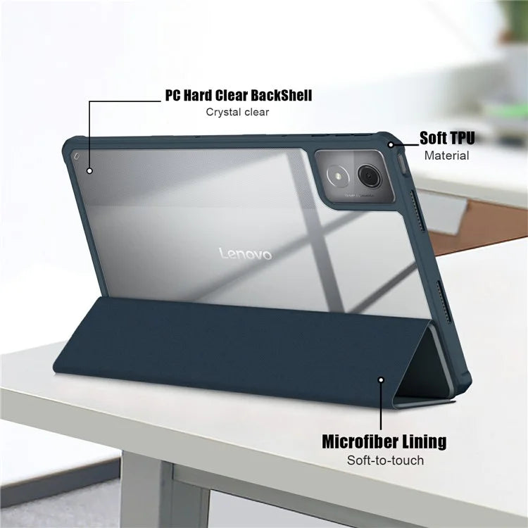 For Lenovo Tab K11 Plus TB230XC Case Auto Sleep / Wake PU Leather Flip Tablet Cover Triple-Fold Stand