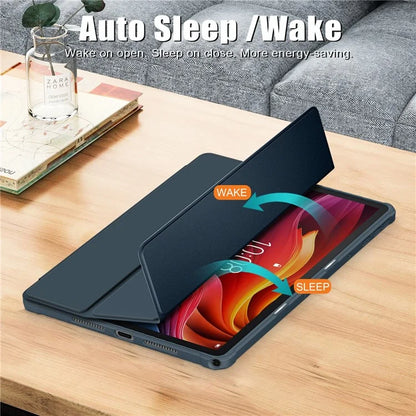 For Lenovo Tab K11 Plus TB230XC Case Auto Sleep / Wake PU Leather Flip Tablet Cover Triple-Fold Stand