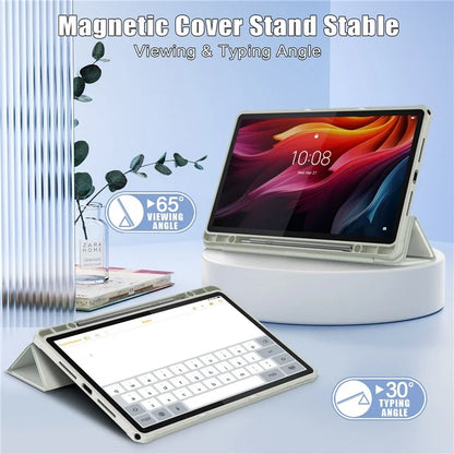 For Lenovo Tab K11 Plus TB230XC Case Auto Sleep / Wake PU Leather Flip Tablet Cover Triple-Fold Stand