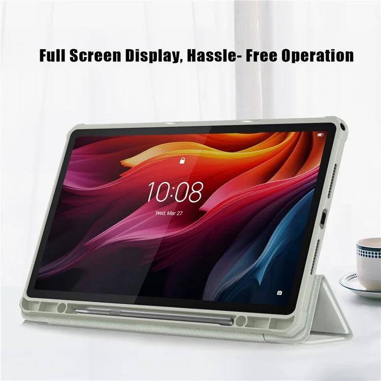 For Lenovo Tab K11 Plus TB230XC Case Auto Sleep / Wake PU Leather Flip Tablet Cover Triple-Fold Stand