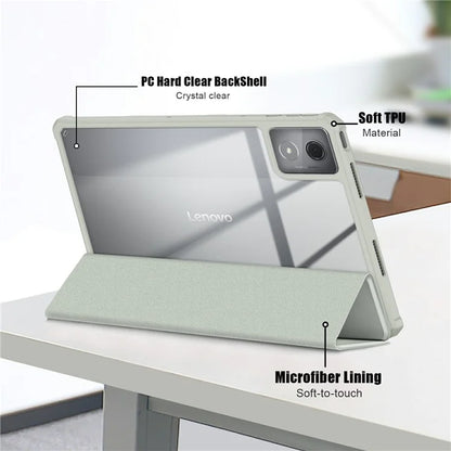 For Lenovo Tab K11 Plus TB230XC Case Auto Sleep / Wake PU Leather Flip Tablet Cover Triple-Fold Stand