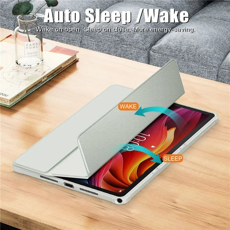 For Lenovo Tab K11 Plus TB230XC Case Auto Sleep / Wake PU Leather Flip Tablet Cover Triple-Fold Stand