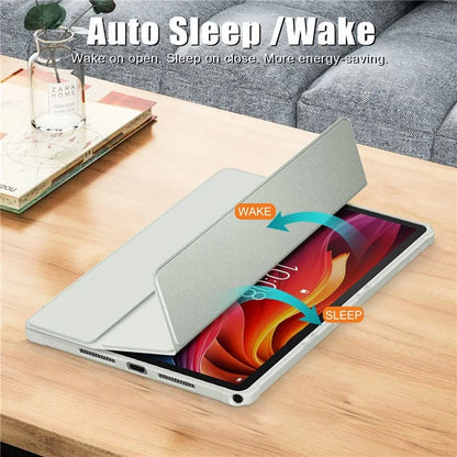 For Lenovo Tab K11 Plus TB230XC Case Auto Sleep / Wake PU Leather Flip Tablet Cover Triple-Fold Stand