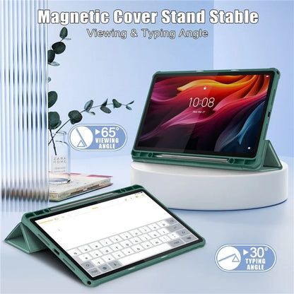 For Lenovo Tab K11 Plus TB230XC Case Auto Sleep / Wake PU Leather Flip Tablet Cover Triple-Fold Stand