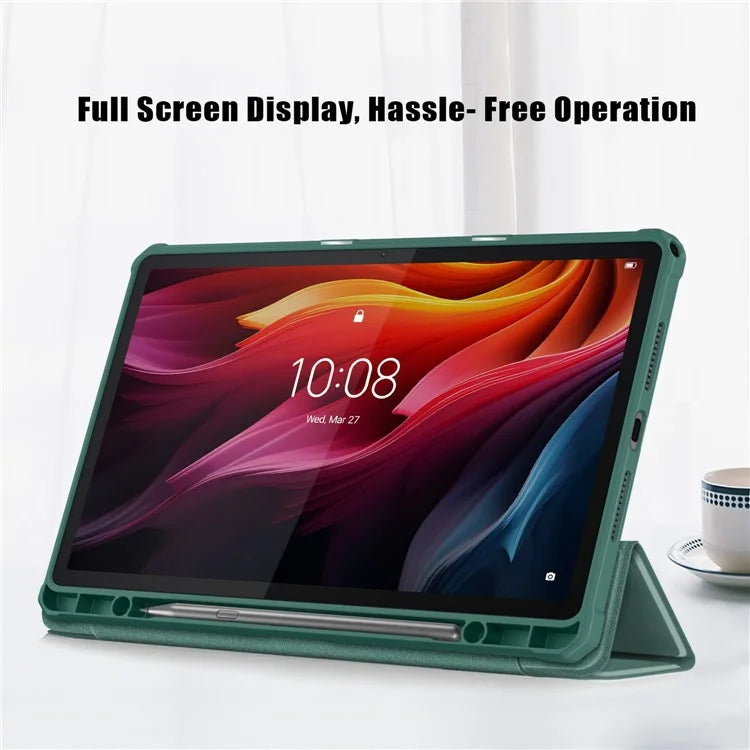 For Lenovo Tab K11 Plus TB230XC Case Auto Sleep / Wake PU Leather Flip Tablet Cover Triple-Fold Stand