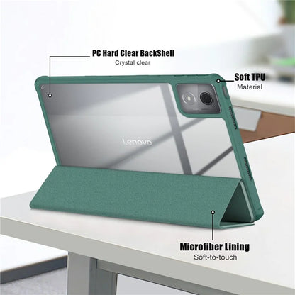 For Lenovo Tab K11 Plus TB230XC Case Auto Sleep / Wake PU Leather Flip Tablet Cover Triple-Fold Stand