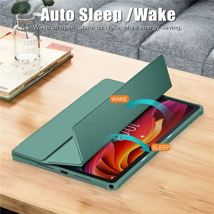 For Lenovo Tab K11 Plus TB230XC Case Auto Sleep / Wake PU Leather Flip Tablet Cover Triple-Fold Stand