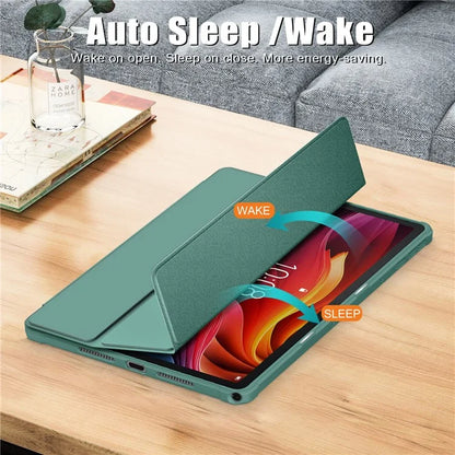 For Lenovo Tab K11 Plus TB230XC Case Auto Sleep / Wake PU Leather Flip Tablet Cover Triple-Fold Stand