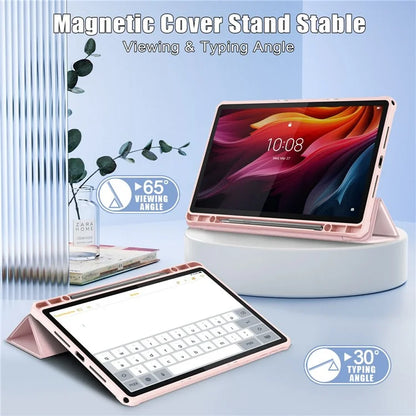 For Lenovo Tab K11 Plus TB230XC Case Auto Sleep / Wake PU Leather Flip Tablet Cover Triple-Fold Stand