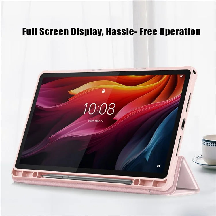 For Lenovo Tab K11 Plus TB230XC Case Auto Sleep / Wake PU Leather Flip Tablet Cover Triple-Fold Stand