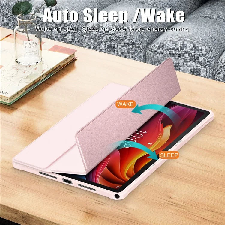 For Lenovo Tab K11 Plus TB230XC Case Auto Sleep / Wake PU Leather Flip Tablet Cover Triple-Fold Stand