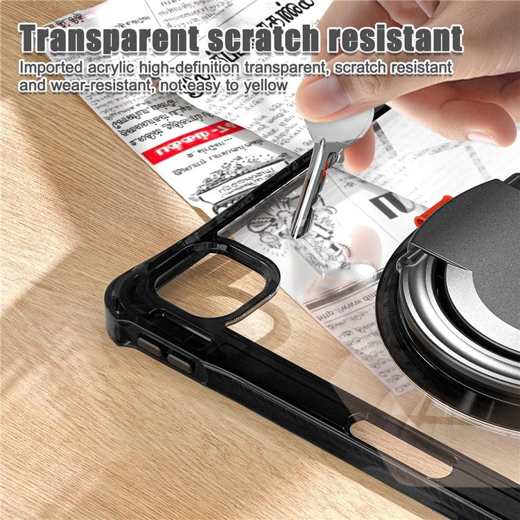 For iPad Pro 11 (2024) Case Rotary Kickstand PC+TPU+Acrylic Tablet Cover