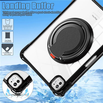 For iPad Pro 11 (2024) Case Rotary Kickstand PC+TPU+Acrylic Tablet Cover
