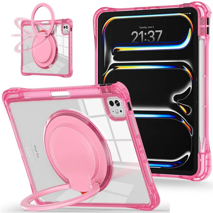 For iPad Pro 11 (2024) Case Rotary Kickstand PC+TPU+Acrylic Tablet Cover