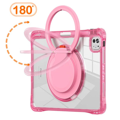 For iPad Pro 11 (2024) Case Rotary Kickstand PC+TPU+Acrylic Tablet Cover