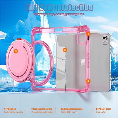 For iPad Pro 11 (2024) Case Rotary Kickstand PC+TPU+Acrylic Tablet Cover