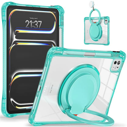 For iPad Pro 11 (2024) Case Rotary Kickstand PC+TPU+Acrylic Tablet Cover