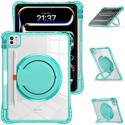 For iPad Pro 11 (2024) Case Rotary Kickstand PC+TPU+Acrylic Tablet Cover
