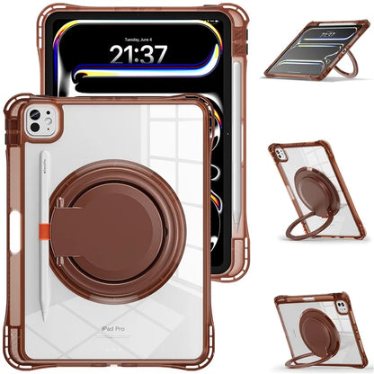 For iPad Pro 11 (2024) Case Rotary Kickstand PC+TPU+Acrylic Tablet Cover