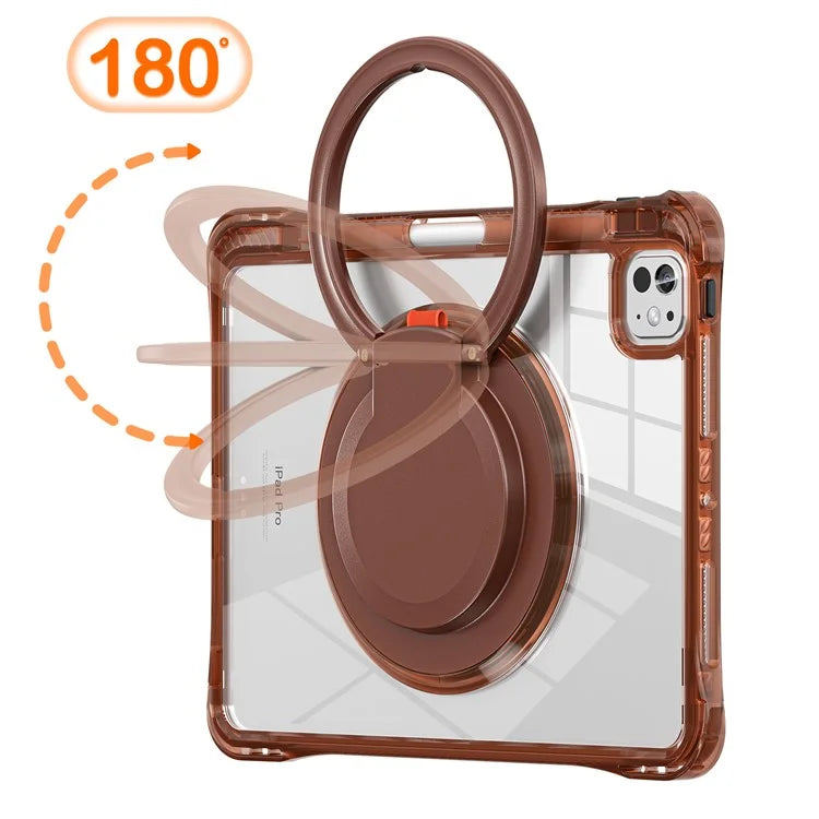 For iPad Pro 11 (2024) Case Rotary Kickstand PC+TPU+Acrylic Tablet Cover