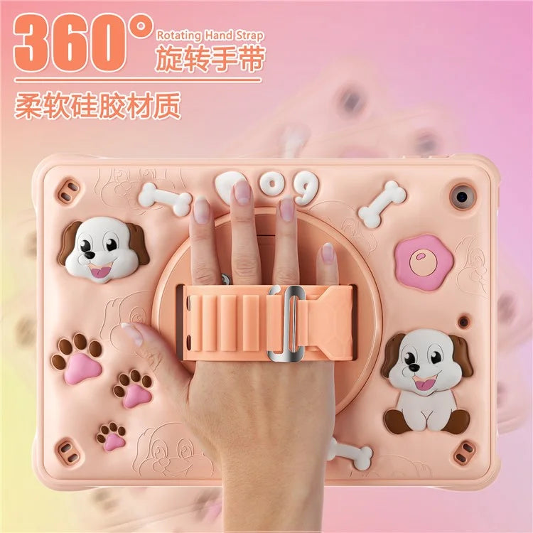 For iPad 10.2 (2021) / (2020) / (2019) Case Kickstand Cute Dog PC+Silicone+TPU Tablet Cover