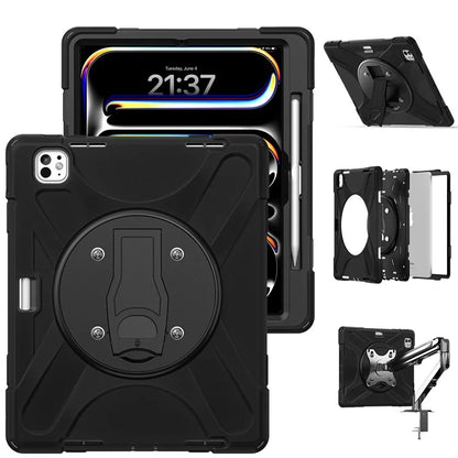 For iPad Pro 13 (2024) Case Kickstand PC+Silicone Tablet Cover