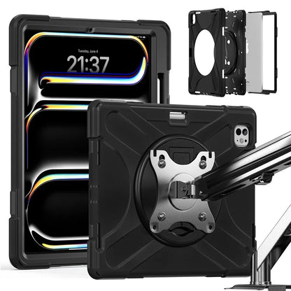 For iPad Pro 13 (2024) Case Kickstand PC+Silicone Tablet Cover