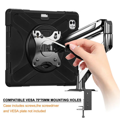 For iPad Pro 13 (2024) Case Kickstand PC+Silicone Tablet Cover