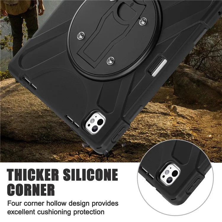 For iPad Pro 13 (2024) Case Kickstand PC+Silicone Tablet Cover