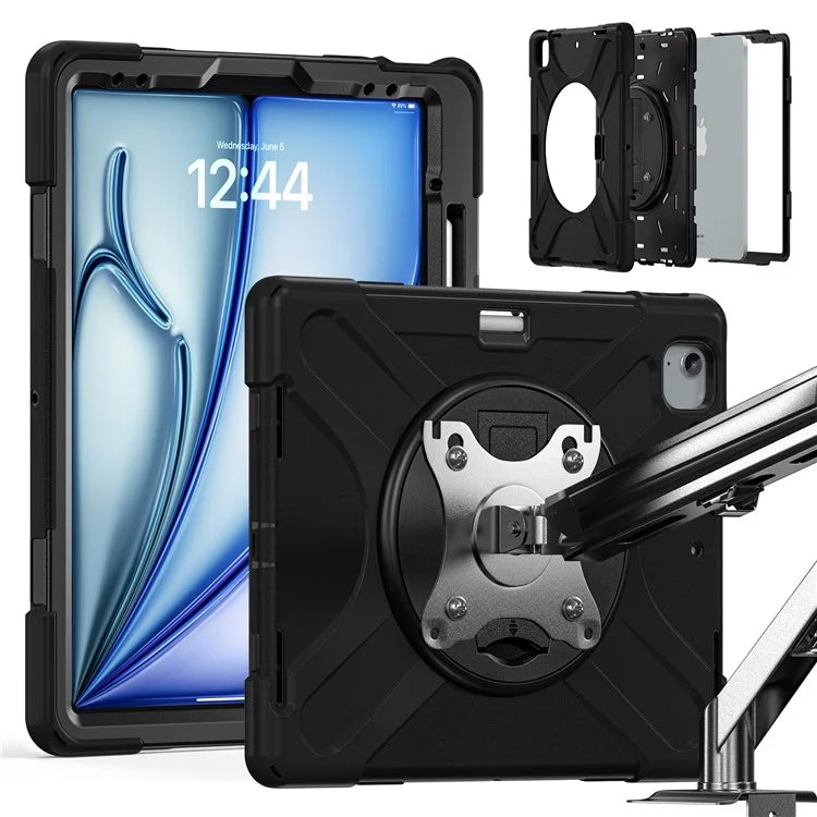 For iPad Air 13 (2024) / iPad Pro 12.9 (2022) / (2021) / (2020) / (2018) Case Kickstand PC+Silicone Tablet Cover
