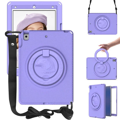 For iPad 10.2 (2019)  /  (2021)  /  (2020)  /  Air 10.5 inch (2019) Case with Shoulder Strap  /  Waterproof Screen Protector EVA Tablet Case - Light Purple