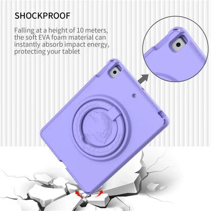 For iPad 10.2 (2019)  /  (2021)  /  (2020)  /  Air 10.5 inch (2019) Case with Shoulder Strap  /  Waterproof Screen Protector EVA Tablet Case - Light Purple