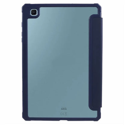 For Samsung Galaxy Tab S6 Lite (2024) / S6 Lite (2022) / S6 Lite (2020) Case PU Leather Tri-fold Stand Clear Back Tablet Cover