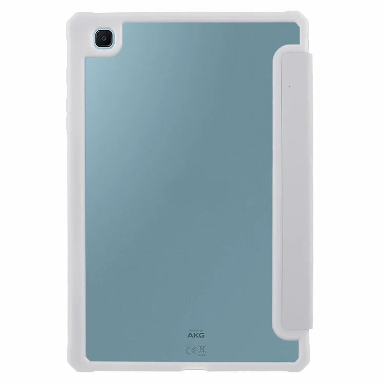 For Samsung Galaxy Tab S6 Lite (2024) / S6 Lite (2022) / S6 Lite (2020) Case PU Leather Tri-fold Stand Clear Back Tablet Cover