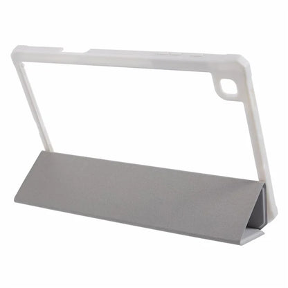 For Samsung Galaxy Tab S6 Lite (2024) / S6 Lite (2022) / S6 Lite (2020) Case PU Leather Tri-fold Stand Clear Back Tablet Cover