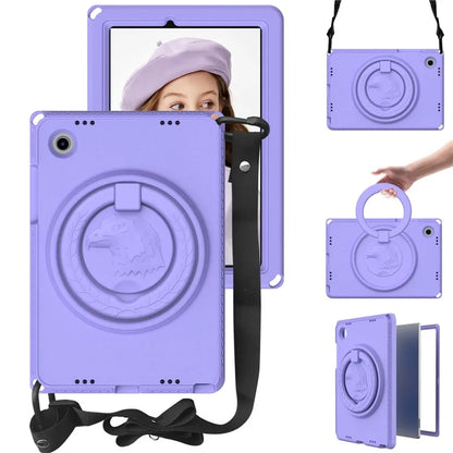 For Samsung Galaxy Tab A8 10.5 (2021) Case with Shoulder Strap  /  Waterproof Screen Protector EVA Tablet Case - Light Purple