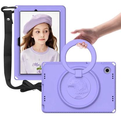 For Samsung Galaxy Tab A8 10.5 (2021) Case with Shoulder Strap  /  Waterproof Screen Protector EVA Tablet Case - Light Purple