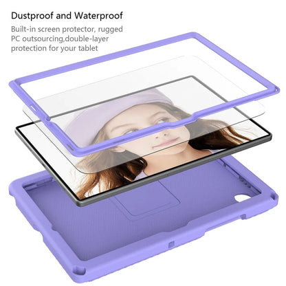 For Samsung Galaxy Tab A8 10.5 (2021) Case with Shoulder Strap  /  Waterproof Screen Protector EVA Tablet Case - Light Purple