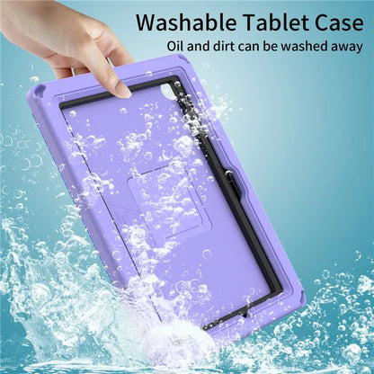 For Samsung Galaxy Tab A8 10.5 (2021) Case with Shoulder Strap  /  Waterproof Screen Protector EVA Tablet Case - Light Purple