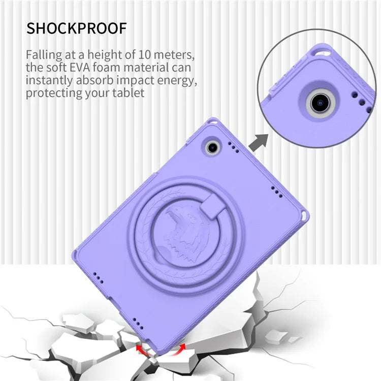 For Samsung Galaxy Tab A8 10.5 (2021) Case with Shoulder Strap  /  Waterproof Screen Protector EVA Tablet Case - Light Purple