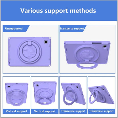 For Samsung Galaxy Tab A8 10.5 (2021) Case with Shoulder Strap  /  Waterproof Screen Protector EVA Tablet Case - Light Purple