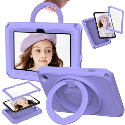 For Amazon Fire 7 (2022) Case with Shoulder Strap  /  Waterproof Screen Protector EVA Tablet Case - Light Purple