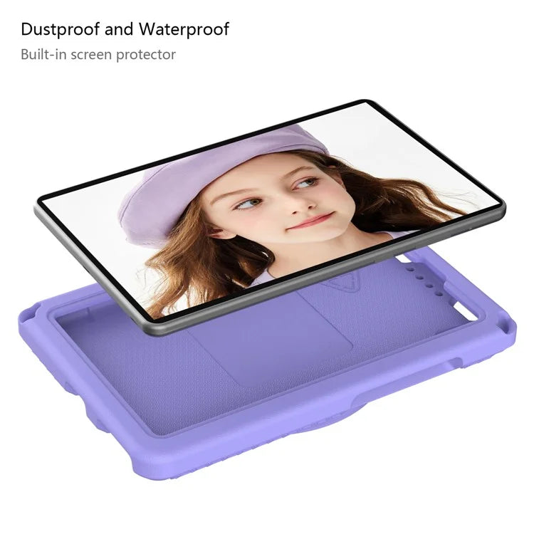 For Samsung Galaxy Tab A 8.4 (2020) T307  /  T307U  /  Huawei MatePad T8  /  Lenovo Tab M8 TB-8505F  /  8705N EVA Case with Strap - Light Purple