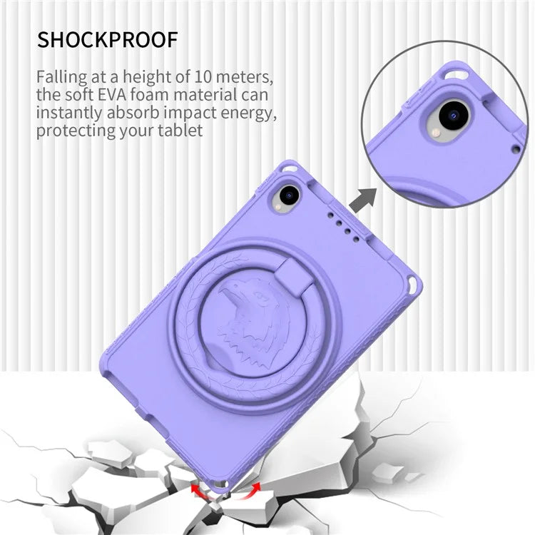 For Samsung Galaxy Tab A 8.4 (2020) T307  /  T307U  /  Huawei MatePad T8  /  Lenovo Tab M8 TB-8505F  /  8705N EVA Case with Strap - Light Purple