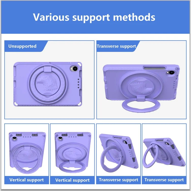 For Samsung Galaxy Tab A 8.4 (2020) T307  /  T307U  /  Huawei MatePad T8  /  Lenovo Tab M8 TB-8505F  /  8705N EVA Case with Strap - Light Purple
